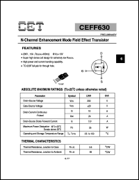 CEFF630 datasheet: N-channel enhancement mode field effect transistor CEFF630