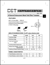 CEPF630 datasheet: N-channel enhancement mode field effect transistor CEPF630
