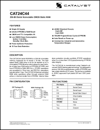 CAT24C44SA-TE13 datasheet: 5V 256-bit serial nonvolatile CMOS static RAM CAT24C44SA-TE13