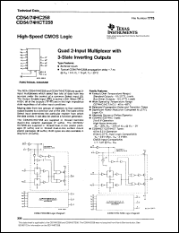 CD74HC258M datasheet:  HIGH SPEED CMOS LOGIC QUAD 2-INPUT MULTIPLEXERS WITH INVERTING 3-STATE OUTPUTS CD74HC258M
