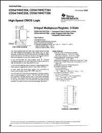 CD74HC354E datasheet:  HIGH SPEED CMOS LOGIC 8-INPUT MULTIPLEXER/REGISTER WITH 3-STATE OUTPUTS CD74HC354E