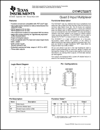 CY74FCT2257CTQCT datasheet:  QUADRUPLE 1-OF-2 DATA SELECTORS/MULTIPLEXERS WITH 3-STATE OUTPUTS AND SERIES DAMPING RESISTORS CY74FCT2257CTQCT