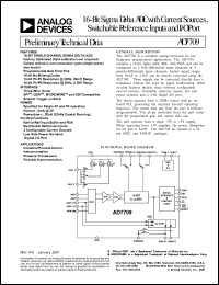 AD7709BR datasheet: 16-bit Sigma-Delta ADC with current sources, switchable reference inputs and I/O port AD7709BR