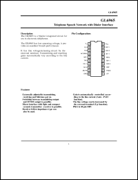 GL6965 datasheet: Telephone speech network with dialer interface. GL6965