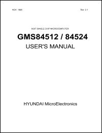 GMS84524 datasheet: 8-bit single-chip microcomputer. ROM 24,576 bytes. RAM 256 bytes. GMS84524
