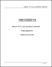 HM10S801A datasheet: 384CH TFT-LCD source driver. HM10S801A