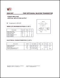 2SA1307 datasheet: PNP epitaxial silicon transistor. Power amplifier vertical deflection output. 2SA1307