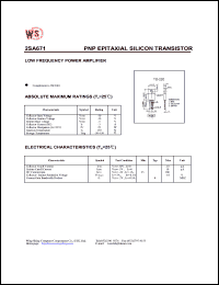 2SA671 datasheet: PNP epitaxial silicon transistor. Low frequency power amplifier. 2SA671
