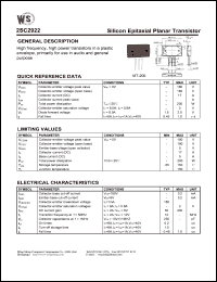 2SC2922 datasheet: Silicon epitaxial planar transistor. High power, high frequency, audio and general purpose 2SC2922