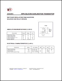 2SD1092 datasheet: NPN silicon darlington transistor. Switching regulators. PWM inverters. Solenoid and relay drivers 2SD1092
