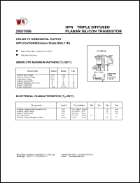 2SD1556 datasheet: NPN tripple diffused planar silicin transistor. Color TV horizontal output applications(damper diode BUILTIN) 2SD1556