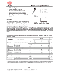 79L05ACZ datasheet: Negative-voltage regulator. Output current up to 100mA 79L05ACZ