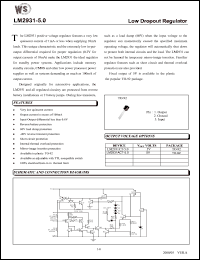 LM2931ACT-5.0 datasheet: Low dropout regulator. Vout = 5V. LM2931ACT-5.0