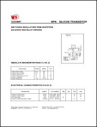 MJ10007 datasheet: NPN silicon transistor. Switching regulators. PWM inverters. Solenoid and relay drivers. MJ10007