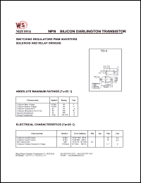 MJ11014 datasheet: NPN silicon darlington transistor. Switching regulators. PWM inverters. Solenoid and relay drivers MJ11014