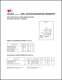 MJ11018 datasheet: NPN silicon darlington transistor. Switching regulators. PWM inverters. Solenoid and relay drivers MJ11018