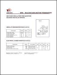 MJ11032 datasheet: NPN silicon darlington transistor. Switching regulators. PWM inverters. Solenoid and relay drivers MJ11032
