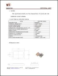 SMD0705 datasheet: Crystal unit. Nominal frequency 10.00-27.00MHz SMD0705