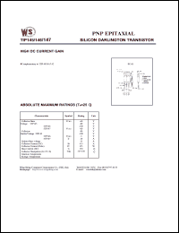 TIP146 datasheet: PNP epitaxial silicon darlington transistor. High DC current gain. Collector-base voltage -80V. Collector-emitter voltage -80V. Emitter-base voltage -5V TIP146