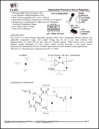 TL431CLP datasheet: Adjustable precision snunt regulator TL431CLP