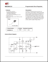 WS336Z-5.0 datasheet: Programmable shunt regulator. 5.0V WS336Z-5.0