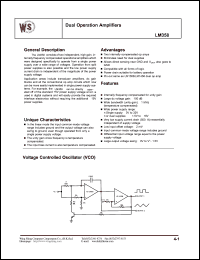 LM358 datasheet: Dual operation amplifier LM358