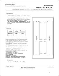 MH64D72KLH-75 datasheet: 4831838208-bit (67108864-word by 72-bit) double date rate synchronous  dynamic RAM MH64D72KLH-75
