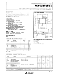 MGFC38V5964 datasheet: 5.9-6.4GHz band 6W internally matched GaAs FET MGFC38V5964