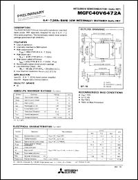 MGFC40V6472A datasheet: 6.4-7.2GHz band 10W internally matched GaAs FET MGFC40V6472A