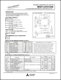 MGFC44V3436 datasheet: 3.4-3.6GHz band 25W internally matched GaAs FET MGFC44V3436