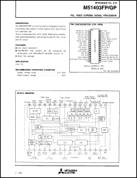 M51403FP datasheet: Pal video chroma signal processor M51403FP