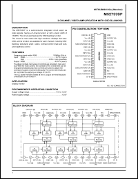 M52733SP datasheet: 3-channel video amplification with OSD blanking M52733SP