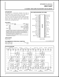 M52734SP datasheet: 3-channel video amplification with OSD blanking M52734SP