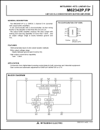 M62342P datasheet: 8-bit 2ch D-A converter with buffer amplifiers M62342P