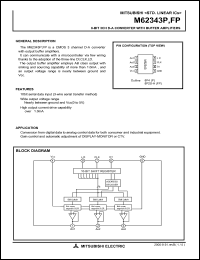 M62343P datasheet: 8-bit 3ch D-A converter with buffer amplifiers M62343P