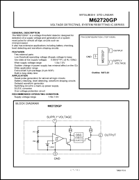 M62720GP datasheet: Voltage detecting, system resetting IC M62720GP