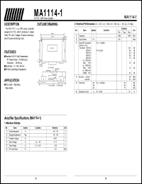 MA114-1 datasheet: For PCS - 30W power amplifier MA114-1