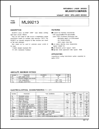 ML99213 datasheet: AIGaAs-MQW-DFB laser diode ML99213
