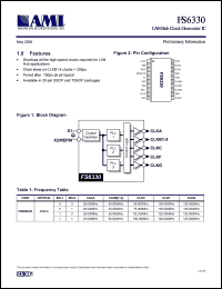 FS6330-01 datasheet: LAN hub clock generator IC FS6330-01