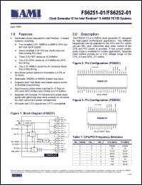 FS6252-01 datasheet: Clock generator IC for Intel Pentium II 440BX PC100 system FS6252-01