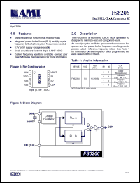 FS6206-01 datasheet: Dual-PLL clock generator IC FS6206-01