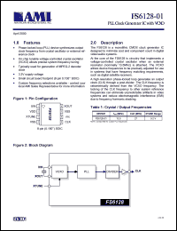 FS6128-01 datasheet:  PLL  clock generator IC with VCXO FS6128-01