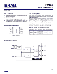 FS6285-03 datasheet: Dual PLL  clock generator IC FS6285-03