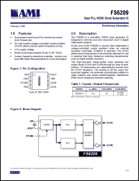 FS6209-01 datasheet: Dual PLL VCXO clock generator IC FS6209-01