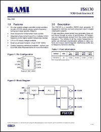 FS6130-03 datasheet: VCXO clock generator IC FS6130-03
