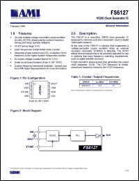 FS6127-01 datasheet: VCXO clock generator IC FS6127-01