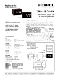 DMS-20PC-1-LM-R datasheet:  Self-powered,3 digit, LED AC line voltage  monitor DMS-20PC-1-LM-R