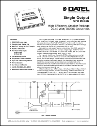 UPB-15/2.5-D24 datasheet: 15V  25-40W, single output DC/DC converter UPB-15/2.5-D24