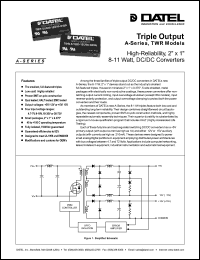 TWR-5/1000-15/200-D24A datasheet: 24V 8-11W, triple output DC/DC converter TWR-5/1000-15/200-D24A