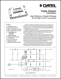 TPB-5/5-15/1-Q12 datasheet: 25W, triple output DC/DC converter TPB-5/5-15/1-Q12